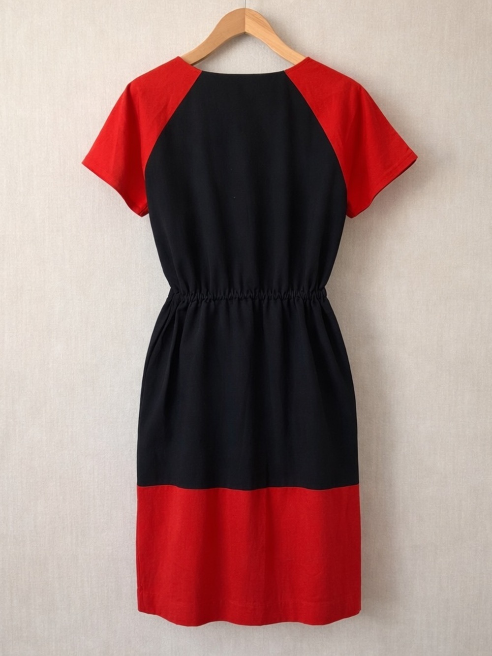 BALENCIAGA Cotton Colorblock Drawstring Dress Paris Made in France - Picture 2 of 7